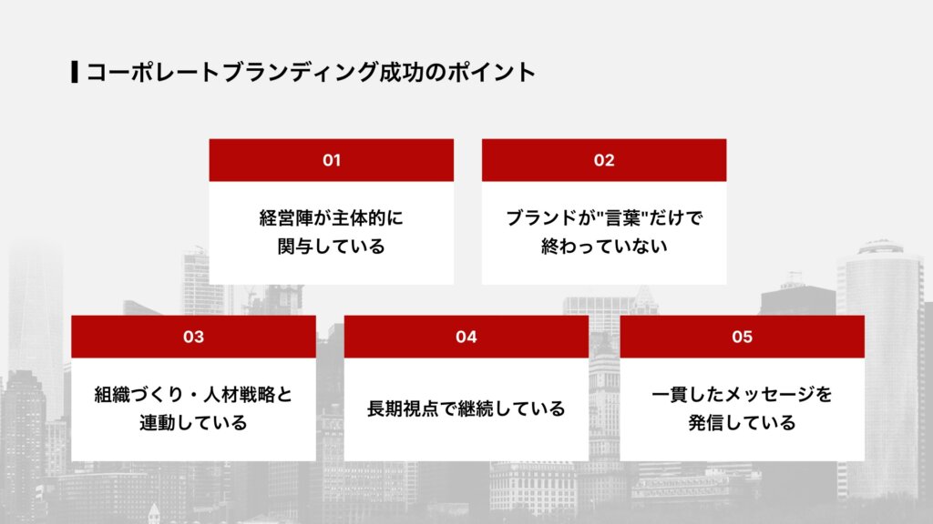 コーポレートブランディング成功のポイント