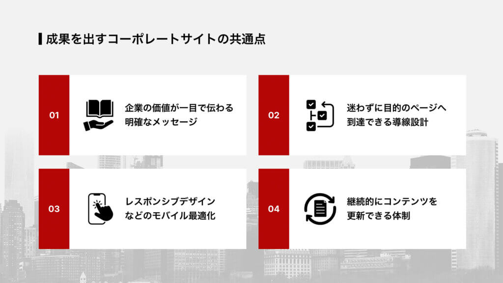 成果を出すコーポレートサイトの共通点
