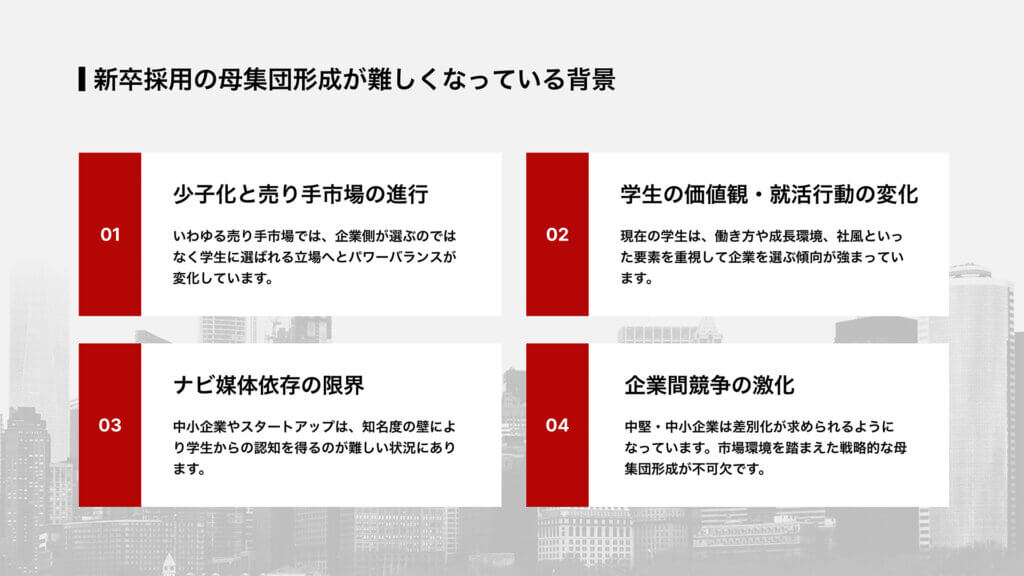 新卒採用の母集団形成が難しくなっている背景