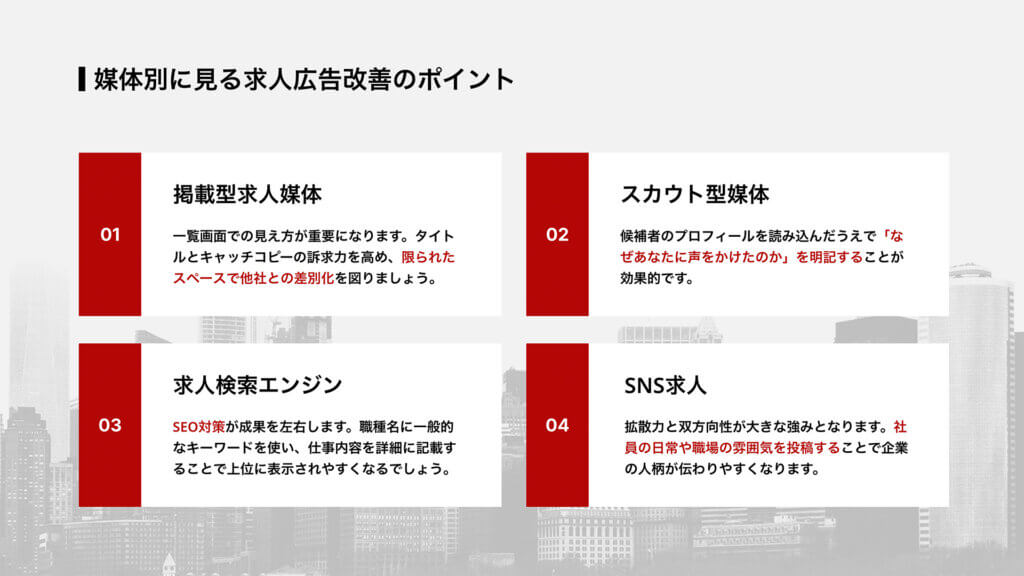 媒体別に見る求人広告改善のポイント