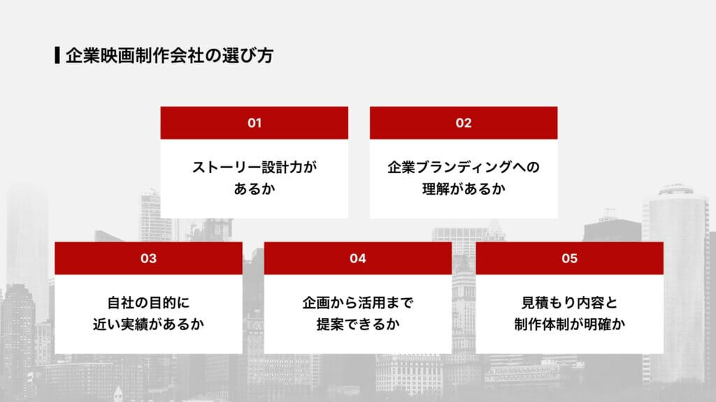 企業映画制作会社の選び方