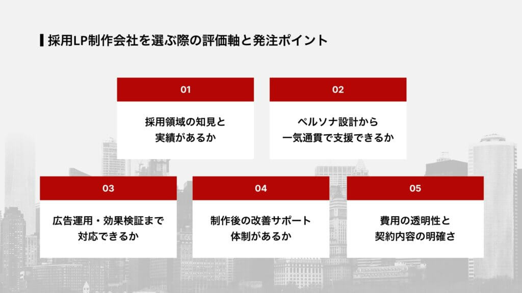 採用LP制作会社を選ぶ際の評価軸と発注ポイント