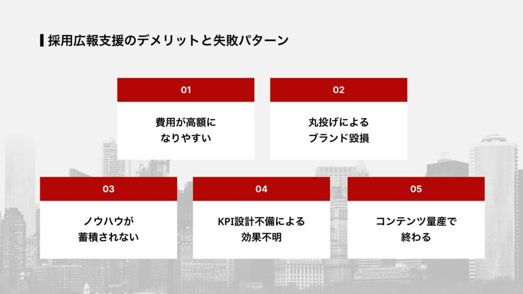 採用広報支援のデメリットと失敗パターン