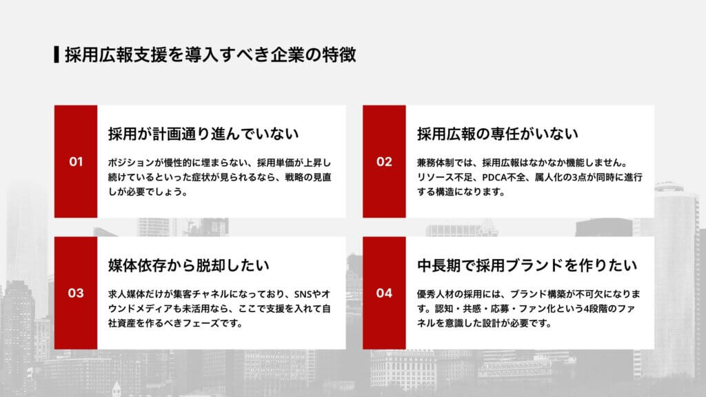 採用広報支援を導入すべき企業の特徴