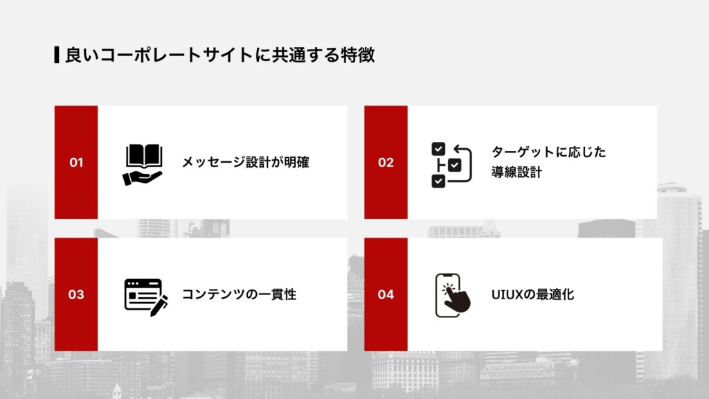 良いコーポレートサイトに共通する特徴