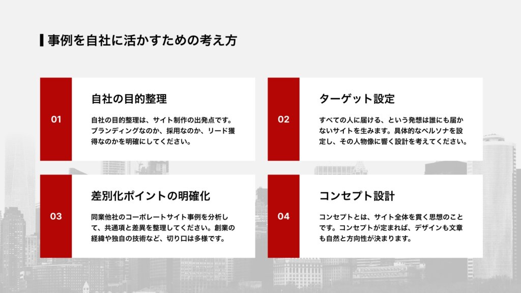 事例を自社に活かすための考え方