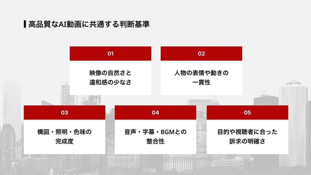 高品質なAI動画に共通する判断基準