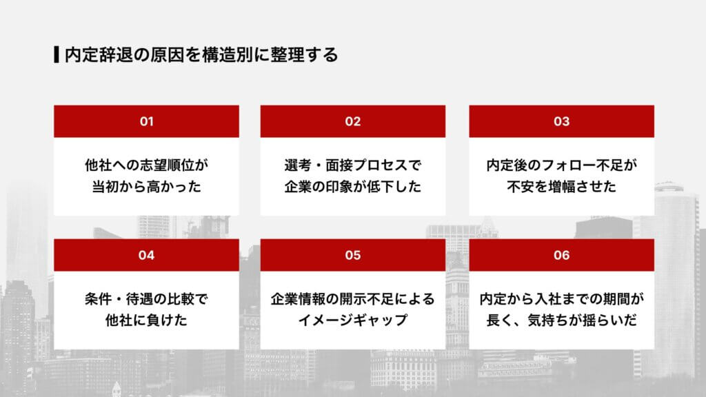 内定辞退の原因を構造別に整理する
