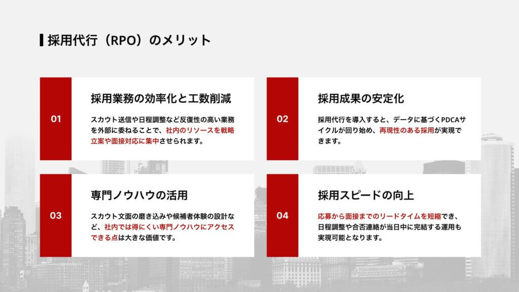 採用代行（RPO）のメリット