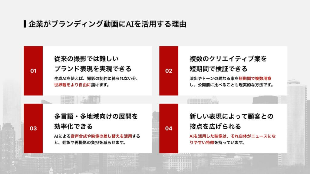 企業がブランディング動画にAIを活用する理由