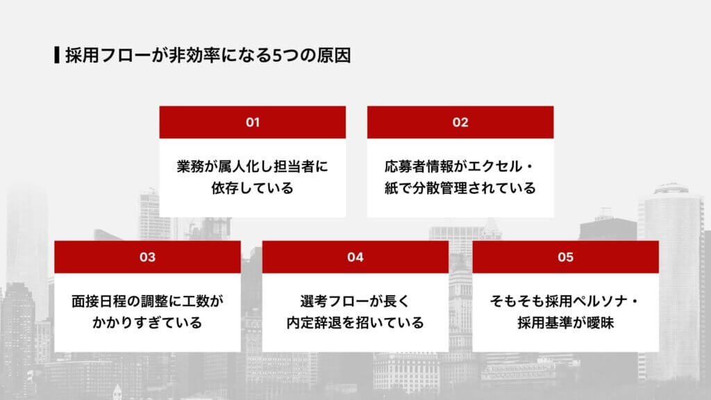 採用フローが非効率になる5つの原因