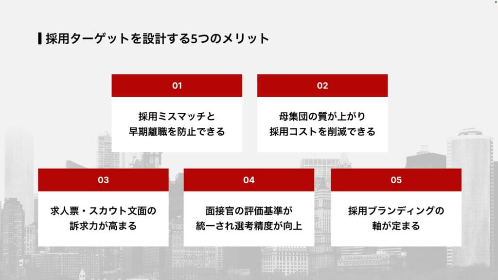 採用ターゲットを設計する5つのメリット